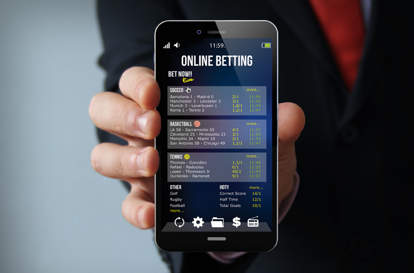 gambling businessman smartphone